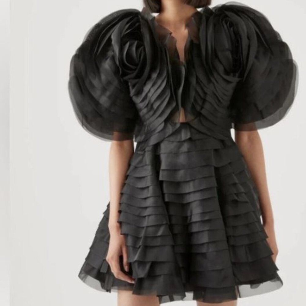 Aje Amour Black Dress US 2